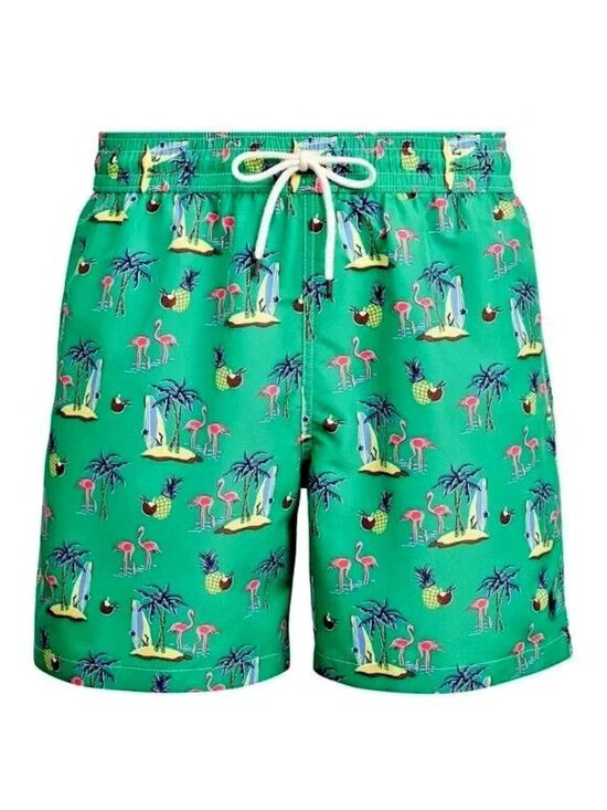 Polo Ralph Lauren Other - Polo Ralph Lauren Big & Tall LT Green Flamingo Tropical Swim Trunks Shorts